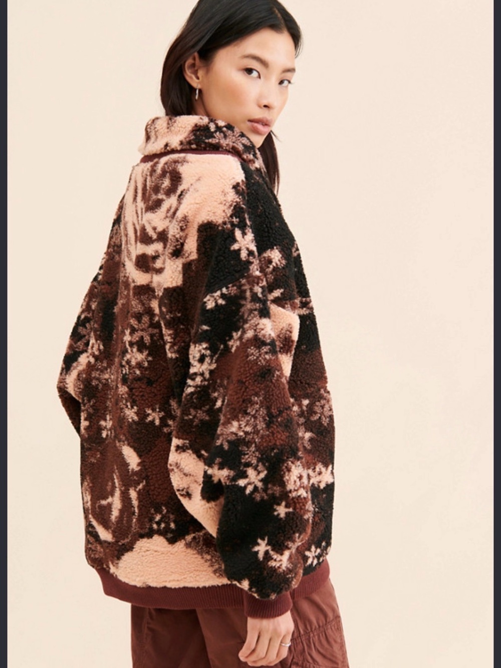 FREE PEOPLE ROSIE PRINTED SHERPA JACKET RETAIL $198